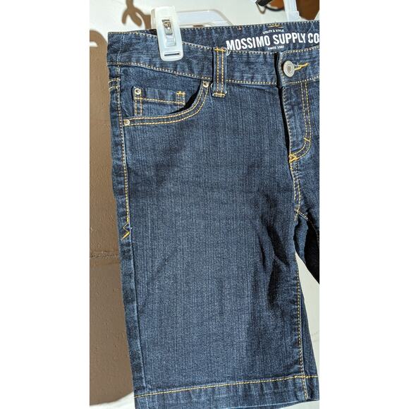 Mossimo Supply Co Denim Bermuda Shorts Dark Wash Classic Utility Mid Rise Size 7 - Picture 3 of 4